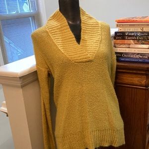 J Crew beautifully detailed deep V neck long sweater